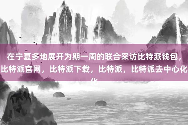 在宁夏多地展开为期一周的联合采访比特派钱包，比特派官网，比特派下载，比特派，比特派去中心化