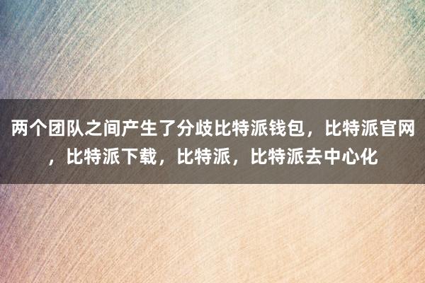 两个团队之间产生了分歧比特派钱包，比特派官网，比特派下载，比特派，比特派去中心化