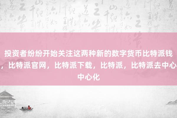 投资者纷纷开始关注这两种新的数字货币比特派钱包，比特派官网，比特派下载，比特派，比特派去中心化