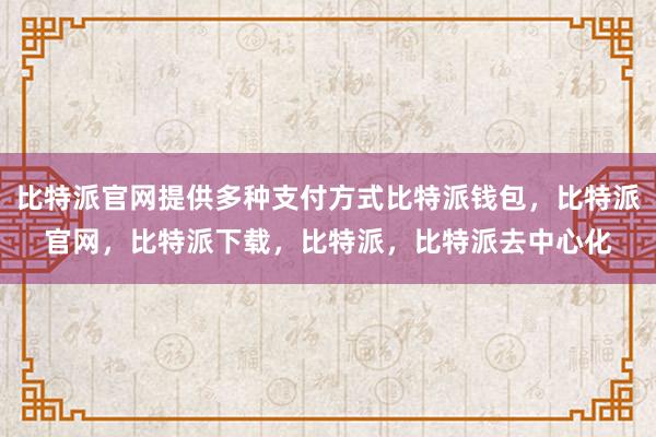 比特派官网提供多种支付方式比特派钱包，比特派官网，比特派下载，比特派，比特派去中心化