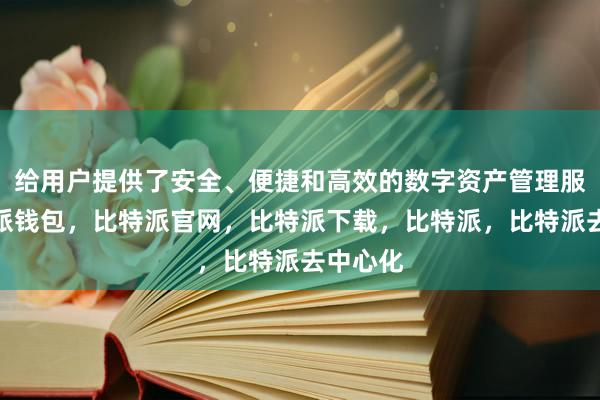 给用户提供了安全、便捷和高效的数字资产管理服务比特派钱包，比特派官网，比特派下载，比特派，比特派去中心化