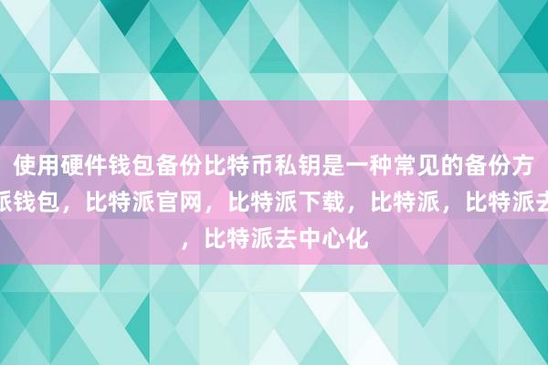 使用硬件钱包备份比特币私钥是一种常见的备份方式比特派钱包，比特派官网，比特派下载，比特派，比特派去中心化