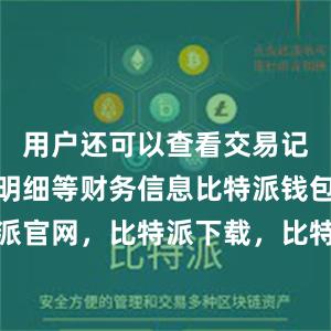 用户还可以查看交易记录、收支明细等财务信息比特派钱包，比特派官网，比特派下载，比特派，比特派去中心化