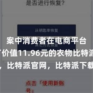 案中消费者在电商平台购买了价值11.96元的衣物比特派钱包，比特派官网，比特派下载，比特派，比特派去中心化